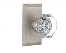 Nostalgic Warehouse 713281 - Nostalgic Warehouse Studio Plate Passage Waldorf Door Knob in Satin Nickel