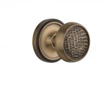 Nostalgic Warehouse 713296 - Nostalgic Warehouse Classic Rosette Privacy Craftsman Door Knob in Antique Brass