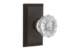 Nostalgic Warehouse 713307 - Nostalgic Warehouse Studio Plate Privacy Crystal Glass Door Knob in Oil-Rubbed Bronze