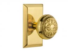 Nostalgic Warehouse 713314 - Nostalgic Warehouse Studio Plate Privacy Egg & Dart Door Knob in Polished Brass