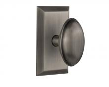 Nostalgic Warehouse 713319 - Nostalgic Warehouse Studio Plate Privacy Homestead Door Knob in Antique Pewter