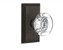 Nostalgic Warehouse 713355 - Nostalgic Warehouse Studio Plate Privacy Round Clear Crystal Glass Door Knob in Oil-Rubbed Bronze