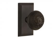 Nostalgic Warehouse 713409 - Nostalgic Warehouse Studio Plate Single Dummy Egg & Dart Door Knob in Oil-Rubbed Bronze