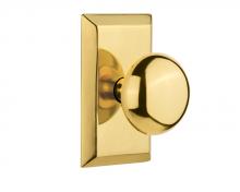 Nostalgic Warehouse 713431 - Nostalgic Warehouse Studio Plate Single Dummy New York Door Knob in Polished Brass