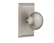 Nostalgic Warehouse 713432 - Nostalgic Warehouse Studio Plate Single Dummy New York Door Knob in Satin Nickel