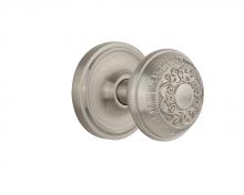 Nostalgic Warehouse 713440 - Nostalgic Warehouse Classic Rosette Privacy Egg & Dart Door Knob in Satin Nickel