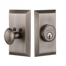 Nostalgic Warehouse 713593 - Nostalgic Warehouse Studio Plate Single Cylinder Deadbolt in Antique Pewter