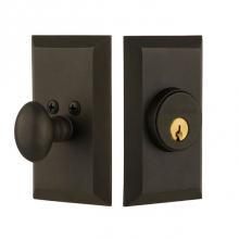 Nostalgic Warehouse 713594 - Nostalgic Warehouse Studio Plate Single Cylinder Deadbolt in Oil-Rubbed Bronze