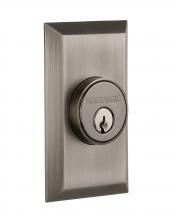 Nostalgic Warehouse 713605 - Nostalgic Warehouse Studio Plate Double Cylinder Deadbolt in Antique Pewter