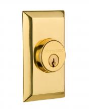 Nostalgic Warehouse 713607 - Nostalgic Warehouse Studio Plate Double Cylinder Deadbolt in Polished Brass