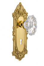 Nostalgic Warehouse 713901 - Nostalgic Warehouse Victorian Plate with Keyhole Double Dummy Chateau Door Knob in Polished Brass