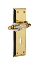 Nostalgic Warehouse 714144 - Nostalgic Warehouse New York Plate with Keyhole Passage Parlor Lever in Unlacquered Brass