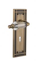 Nostalgic Warehouse 714354 - Nostalgic Warehouse Mission Plate with Keyhole Double Dummy Parlor Lever in Antique Brass