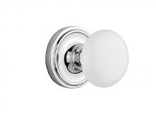 Nostalgic Warehouse 714572 - Nostalgic Warehouse Classic Rosette Privacy White Porcelain Door Knob in Bright Chrome