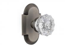 Nostalgic Warehouse 714605 - Nostalgic Warehouse Cottage Plate Privacy Crystal Glass Door Knob in Antique Pewter
