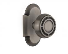 Nostalgic Warehouse 714638 - Nostalgic Warehouse Cottage Plate Privacy Mission Door Knob in Antique Pewter