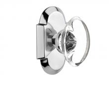 Nostalgic Warehouse 714651 - Nostalgic Warehouse Cottage Plate Privacy Oval Clear Crystal Glass Door Knob in Bright Chrome