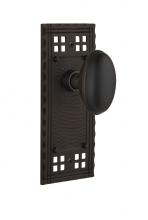 Nostalgic Warehouse 714741 - Nostalgic Warehouse Craftsman Plate Privacy Homestead Door Knob in Oil-Rubbed Bronze