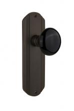 Nostalgic Warehouse 714802 - Nostalgic Warehouse Deco Plate Privacy Black Porcelain Door Knob in Oil-Rubbed Bronze