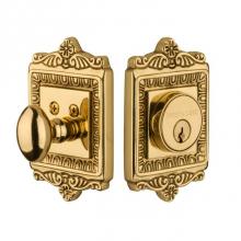 Nostalgic Warehouse 715118 - Nostalgic Warehouse Egg & Dart Plate Single Cylinder Deadbolt in Unlacquered Brass