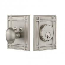 Nostalgic Warehouse 715140 - Nostalgic Warehouse Mission Plate Single Cylinder Deadbolt in Satin Nickel