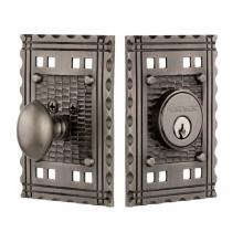 Nostalgic Warehouse 715144 - Nostalgic Warehouse Craftsman Plate Single Cylinder Deadbolt in Antique Pewter