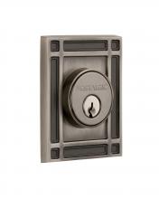 Nostalgic Warehouse 715152 - Nostalgic Warehouse Mission Plate Double Cylinder Deadbolt in Antique Pewter