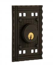 Nostalgic Warehouse 715162 - Nostalgic Warehouse Craftsman Plate Double Cylinder Deadbolt in Oil-Rubbed Bronze