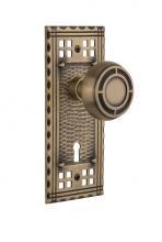 Nostalgic Warehouse 715354 - Nostalgic Warehouse Craftsman Plate with Keyhole Passage Mission Door Knob in Antique Brass