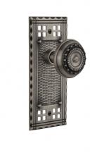 Nostalgic Warehouse 715371 - Nostalgic Warehouse Craftsman Plate Single Dummy Meadows Door Knob in Antique Pewter