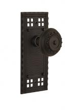 Nostalgic Warehouse 715372 - Nostalgic Warehouse Craftsman Plate Single Dummy Meadows Door Knob in Oil-Rubbed Bronze