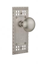 Nostalgic Warehouse 715377 - Nostalgic Warehouse Craftsman Plate Single Dummy New York Door Knob in Satin Nickel