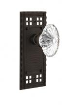 Nostalgic Warehouse 715404 - Nostalgic Warehouse Craftsman Plate Single Dummy Oval Fluted Crystal Glass Door Knob in Oil-Rubbed