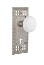 Nostalgic Warehouse 715453 - Nostalgic Warehouse Craftsman Plate with Keyhole Single Dummy White Porcelain Door Knob in Satin N
