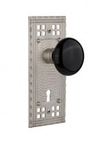 Nostalgic Warehouse 715457 - Nostalgic Warehouse Craftsman Plate with Keyhole Single Dummy Black Porcelain Door Knob in Satin N