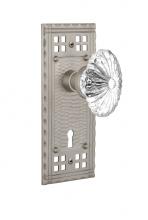 Nostalgic Warehouse 715469 - Nostalgic Warehouse Craftsman Plate with Keyhole Single Dummy Oval Fluted Crystal Glass Door Knob