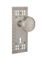 Nostalgic Warehouse 715481 - Nostalgic Warehouse Craftsman Plate with Keyhole Single Dummy Craftsman Door Knob in Satin Nickel