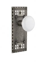 Nostalgic Warehouse 715515 - Nostalgic Warehouse Craftsman Plate Double Dummy White Porcelain Door Knob in Antique Pewter