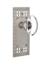 Nostalgic Warehouse 715529 - Nostalgic Warehouse Craftsman Plate Double Dummy Oval Clear Crystal Glass Door Knob in Satin Nicke