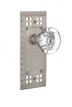 Nostalgic Warehouse 715541 - Nostalgic Warehouse Craftsman Plate Double Dummy Round Clear Crystal Glass Door Knob in Satin Nick