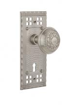 Nostalgic Warehouse 715557 - Nostalgic Warehouse Craftsman Plate with Keyhole Double Dummy Egg & Dart Door Knob in Satin Ni