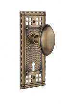 Nostalgic Warehouse 715558 - Nostalgic Warehouse Craftsman Plate with Keyhole Double Dummy Homestead Door Knob in Antique Brass