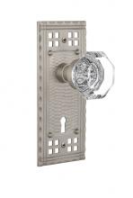 Nostalgic Warehouse 715577 - Nostalgic Warehouse Craftsman Plate with Keyhole Double Dummy Waldorf Door Knob in Satin Nickel