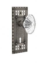Nostalgic Warehouse 715595 - Nostalgic Warehouse Craftsman Plate with Keyhole Double Dummy Oval Fluted Crystal Glass Door Knob