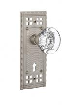 Nostalgic Warehouse 715605 - Nostalgic Warehouse Craftsman Plate with Keyhole Double Dummy Round Clear Crystal Glass Door Knob
