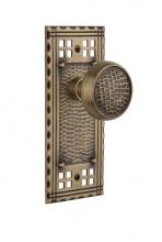 Nostalgic Warehouse 715670 - Nostalgic Warehouse Craftsman Plate Privacy Craftsman Door Knob in Antique Brass