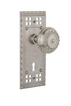 Nostalgic Warehouse 715693 - Nostalgic Warehouse Craftsman Plate with Keyhole Privacy Meadows Door Knob in Satin Nickel