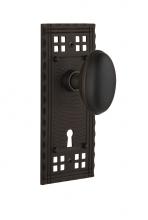 Nostalgic Warehouse 715752 - Nostalgic Warehouse Craftsman Plate Interior Mortise Homestead Door Knob in Oil-Rubbed Bronze