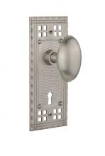 Nostalgic Warehouse 715753 - Nostalgic Warehouse Craftsman Plate Interior Mortise Homestead Door Knob in Satin Nickel