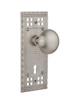 Nostalgic Warehouse 715761 - Nostalgic Warehouse Craftsman Plate Interior Mortise New York Door Knob in Satin Nickel